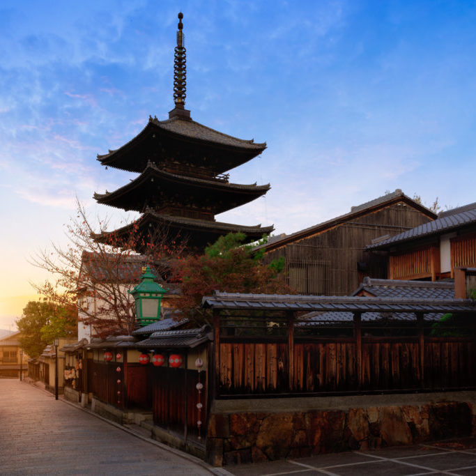 Yasaka Pagoda and Sannen Zaka Street in the Morning, Kyoto, Japan